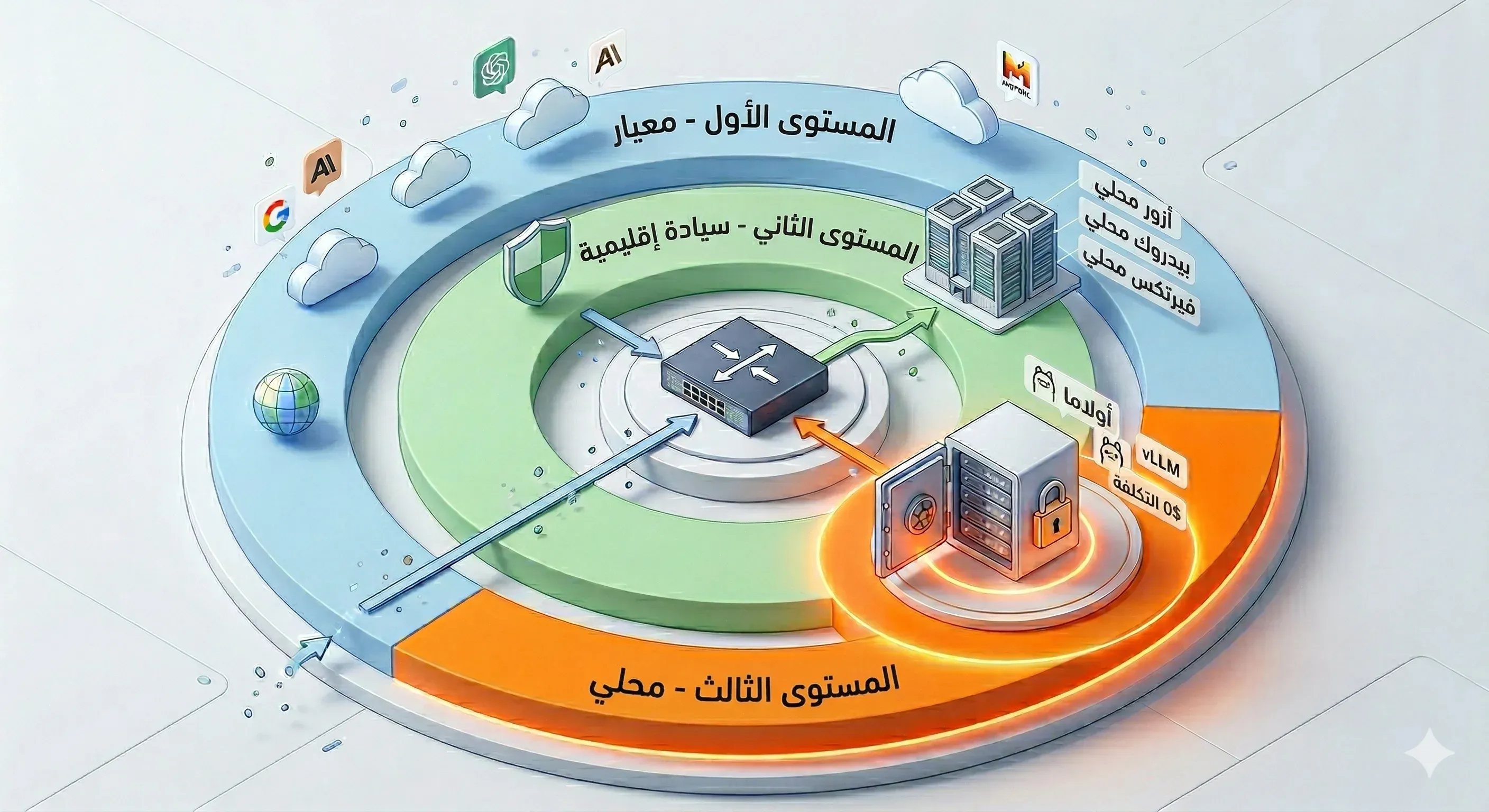 المستويات الثلاثة لسيادة SkaLean — السحابة السيادية والسحابة الخاصة والاستضافة الذاتية